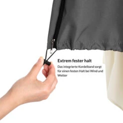 Deuba Sun Parasol Cover Garden Cantilever Umbrella Waterproof Breathable 160 G/m² Polyester Covering Anthracite, Für 3m Schirm (de) -Outdoor Furniture Store 18381382 5