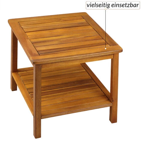 Casaria Garden Side Table Washington Made Of Solid Acacia Wood 45x45x45cm Indoor Outdoor Tea Table Balcony Wooden Flower Stool 7 Casaria Garden Side Table Washington Made Of Solid Acacia Wood 45x45x45cm Indoor Outdoor Tea Table Balcony Wooden Flower Stool - Image 5