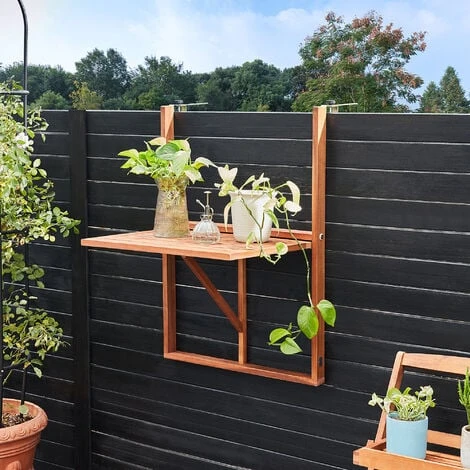 Wooden Hanging Balcony Table Shelf Folding Railing Terrace Patio Garden Outdoor 3 Wooden Hanging Balcony Table Shelf Folding Railing Terrace Patio Garden Outdoor