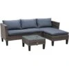 Outsunny 3 PCs Rattan Outdoor Set Cushion L Shape Corner Sofa Coffee Table 1 Outsunny 3 PCs Rattan Outdoor Set Cushion L Shape Corner Sofa Coffee Table -Outdoor Furniture Store 18423685 1