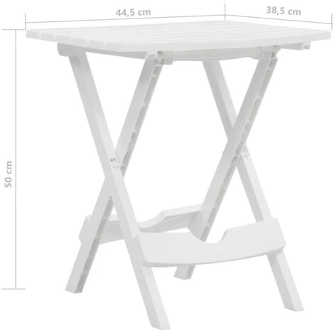 Folding Garden Table 45.5x38.5x50 Cm White VidaXL 5 Folding Garden Table 45.5x38.5x50 Cm White VidaXL - Image 3