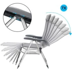 2x High Chair Aluminium Recliner Garden Patio Folding Chair Set -Outdoor Furniture Store 18456704 3