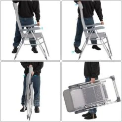 2x High Chair Aluminium Recliner Garden Patio Folding Chair Set -Outdoor Furniture Store 18456704 5