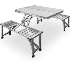 Camping Folding Table And Chairs Set Outdoor Picnic Dining Furniture 88x36x11cm Portable Aluminium 4 Seater Stool