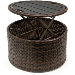 CASARIA® Poly Rattan Sun Island Day Bed Ø185cm Telescopic Canopy Table 3 Pillows Brown 9 CASARIA® Poly Rattan Sun Island Day Bed Ø185cm Telescopic Canopy Table 3 Pillows Brown -Outdoor Furniture Store 18456847 3