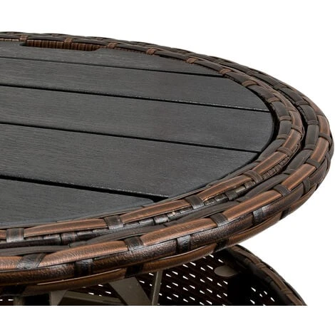 CASARIA® Poly Rattan Sun Island Day Bed Ø185cm Telescopic Canopy Table 3 Pillows Brown 6 CASARIA® Poly Rattan Sun Island Day Bed Ø185cm Telescopic Canopy Table 3 Pillows Brown - Image 4