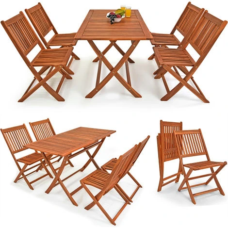 Sydney Wooden Garden Dining Table And Chairs Set 4 Seater FSC®-Certified Acacia Wood 5pcs 4 Chairs 1 Table Foldable Wood Patio Outdoor Furniture 3 Sydney Wooden Garden Dining Table And Chairs Set 4 Seater FSC®-Certified Acacia Wood 5pcs 4 Chairs 1 Table Foldable Wood Patio Outdoor Furniture