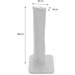 Luce Parasol Cover With Zip And Fastener, 3x4m, Black -Outdoor Furniture Store 18501834 4