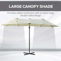 Outsunny Double Canopy Offset Parasol Umbrella Garden Shade Steel Canopy Beige 10 Outsunny Double Canopy Offset Parasol Umbrella Garden Shade Steel Canopy Beige -Outdoor Furniture Store 18709898 4