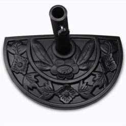 Deuba Half-Round Semi Circle Parasol Base Stand Holder 9 KG Weight Fits Up To 5cm Pole Flower Design Sturdy & Heavy Duty Weatherproof Black 9 Deuba Half-Round Semi Circle Parasol Base Stand Holder 9 KG Weight Fits Up To 5cm Pole Flower Design Sturdy & Heavy Duty Weatherproof Black -Outdoor Furniture Store 18747205 3