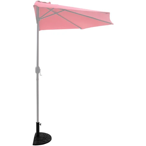 Deuba Half-Round Semi Circle Parasol Base Stand Holder 9 KG Weight Fits Up To 5cm Pole Flower Design Sturdy & Heavy Duty Weatherproof Black 6 Deuba Half-Round Semi Circle Parasol Base Stand Holder 9 KG Weight Fits Up To 5cm Pole Flower Design Sturdy & Heavy Duty Weatherproof Black - Image 4