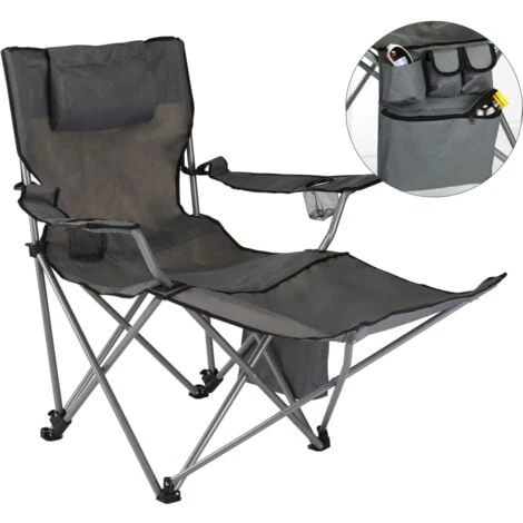 Luxury Camping Chair With Foot Rest Anthracite HI 3 Luxury Camping Chair With Foot Rest Anthracite HI