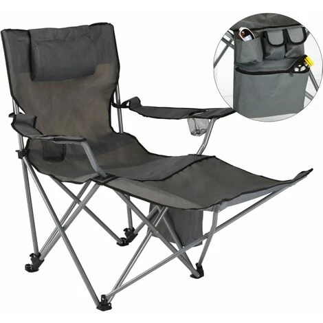 Luxury Camping Chair With Foot Rest Anthracite HI 4 Luxury Camping Chair With Foot Rest Anthracite HI - Image 2