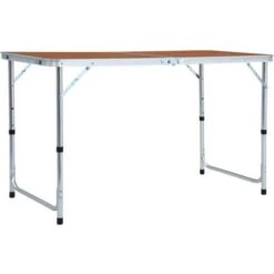 Foldable Camping Table Aluminium 120x60 Cm VidaXL