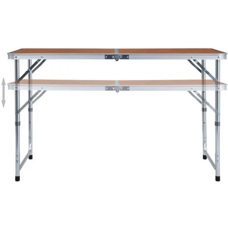 Foldable Camping Table Aluminium 120x60 Cm VidaXL 4 Foldable Camping Table Aluminium 120x60 Cm VidaXL - Image 2
