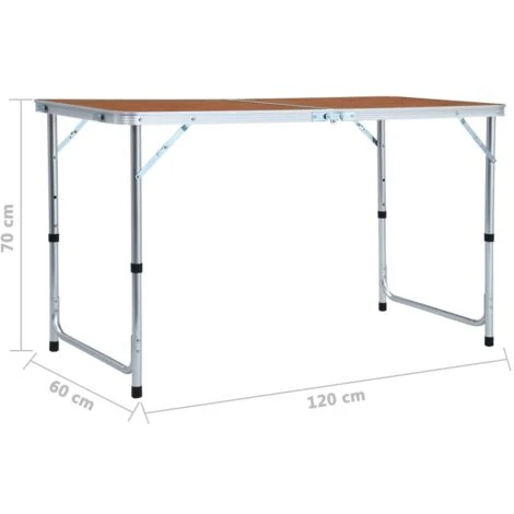 Foldable Camping Table Aluminium 120x60 Cm VidaXL 5 Foldable Camping Table Aluminium 120x60 Cm VidaXL - Image 3