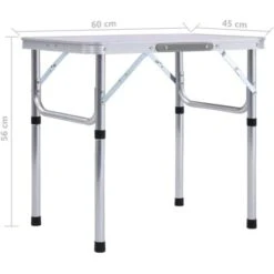 Folding Camping Table White Aluminium 60x45 Cm VidaXL -Outdoor Furniture Store 18804626 3