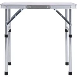 Folding Camping Table White Aluminium 60x45 Cm VidaXL -Outdoor Furniture Store 18804626 4
