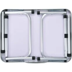 Folding Camping Table White Aluminium 60x45 Cm VidaXL -Outdoor Furniture Store 18804626 5