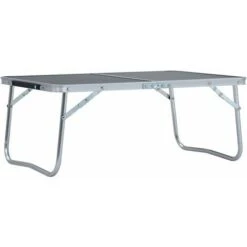 Folding Camping Table Grey Aluminium 60x40 Cm VidaXL