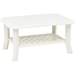 Coffee Table White 90x60x46 Cm Plastic VidaXL