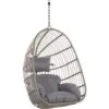 Boho Grey Hanging Chair Without Stand Indoor-Outdoor Wicker Egg Shape Casoli 2 Boho Grey Hanging Chair Without Stand Indoor-Outdoor Wicker Egg Shape Casoli -Outdoor Furniture Store 18827647 1