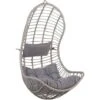 Boho Rattan Hanging Chair Without Stand Indoor-Outdoor Wicker Curved Grey Pineto -Outdoor Furniture Store 18827668 1