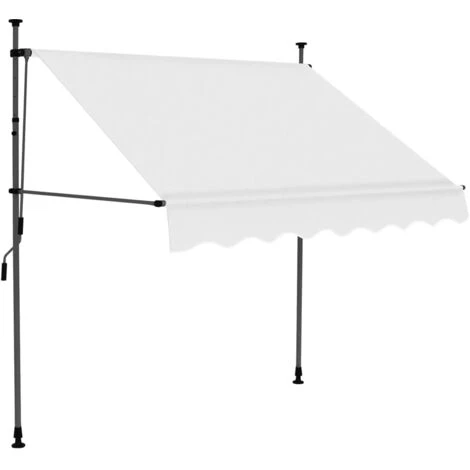 Manual Retractable Awning With LED 150 Cm Cream VidaXL 4 Manual Retractable Awning With LED 150 Cm Cream VidaXL - Image 2