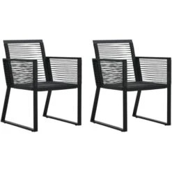 Outdoor Furniture Store 23 Garden Chairs 2 Pcs Black PVC Rattan VidaXL