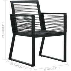 Garden Chairs 2 Pcs Black PVC Rattan VidaXL 9 Garden Chairs 2 Pcs Black PVC Rattan VidaXL -Outdoor Furniture Store 19068784 3
