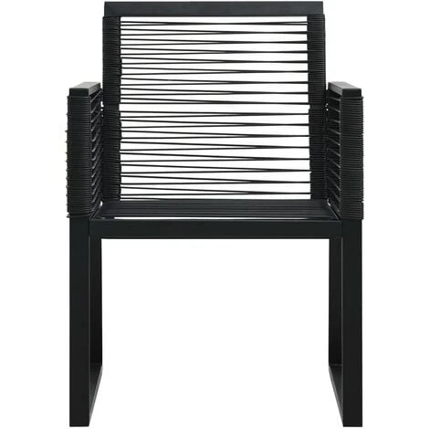Garden Chairs 2 Pcs Black PVC Rattan VidaXL 6 Garden Chairs 2 Pcs Black PVC Rattan VidaXL - Image 4
