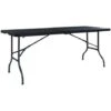 Folding Garden Table Black 180x75x72 Cm HDPE Imitation Rattan VidaXL -Outdoor Furniture Store 19130440 1