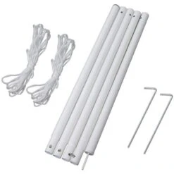 Sun Shade Sail Canopy Pole Kit 2.5m Long 5 Sections Adjustable With 4m Guy Rope