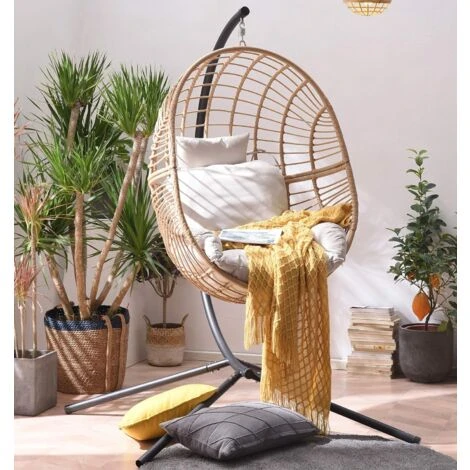 Cherry Tree Furniture Marigold Rattan Effect Hanging Egg Chair 3 Cherry Tree Furniture Marigold Rattan Effect Hanging Egg Chair