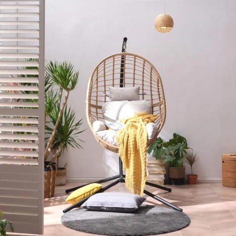Cherry Tree Furniture Marigold Rattan Effect Hanging Egg Chair 4 Cherry Tree Furniture Marigold Rattan Effect Hanging Egg Chair - Image 2
