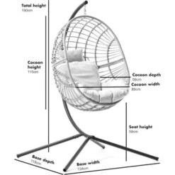 Cherry Tree Furniture Marigold Rattan Effect Hanging Egg Chair 10 Cherry Tree Furniture Marigold Rattan Effect Hanging Egg Chair -Outdoor Furniture Store 19233569 4