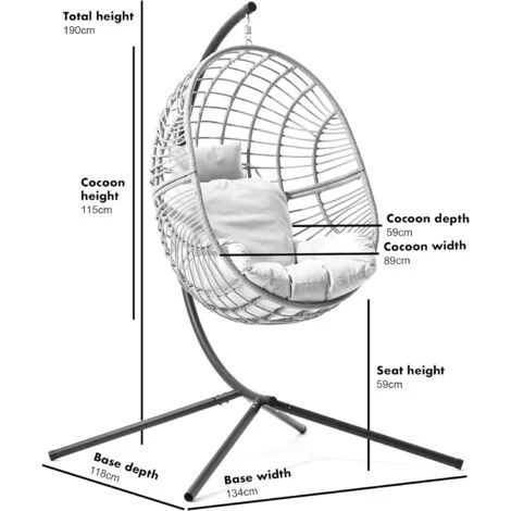 Cherry Tree Furniture Marigold Rattan Effect Hanging Egg Chair 6 Cherry Tree Furniture Marigold Rattan Effect Hanging Egg Chair - Image 4