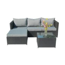 KMS BIRCHTREE Rattan Furniture Set RFS01 Black -Outdoor Furniture Store 19310526 3