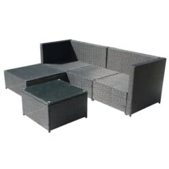 KMS BIRCHTREE Rattan Furniture Set RFS01 Black -Outdoor Furniture Store 19310526 4