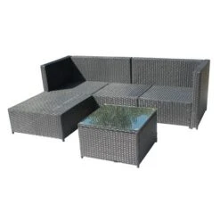 KMS BIRCHTREE Rattan Furniture Set RFS01 Black -Outdoor Furniture Store 19310526 5