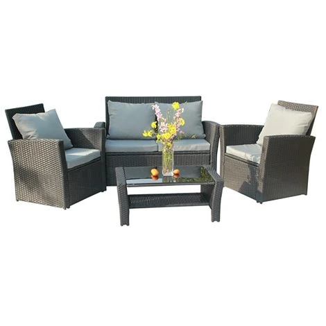 KMS BIRCHTREE Rattan Furniture Set RFS02 Black 4 KMS BIRCHTREE Rattan Furniture Set RFS02 Black - Image 2