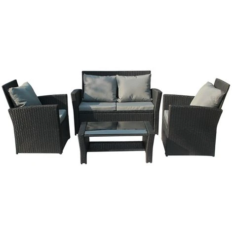 KMS BIRCHTREE Rattan Furniture Set RFS02 Black 5 KMS BIRCHTREE Rattan Furniture Set RFS02 Black - Image 3