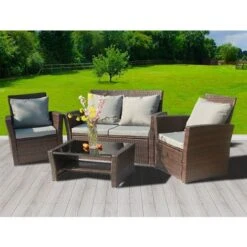 KMS BIRCHTREE Rattan Furniture Set RFS02 Brown