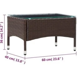 Coffee Table Brown 60x40x36 Cm Poly Rattan VidaXL 9 Coffee Table Brown 60x40x36 Cm Poly Rattan VidaXL -Outdoor Furniture Store 19314701 3