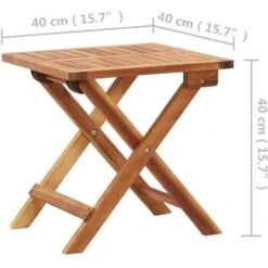 Folding Garden Coffee Table 40x40x40 Cm Solid Acacia Wood VidaXL -Outdoor Furniture Store 19314715 3