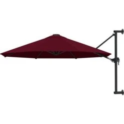 Wall-Mounted Parasol With Metal Pole 300 Cm Burgundy VidaXL