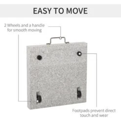 Outsunny 25KG Umbrella Base Parasol Holder Outdoor Wheel Marbel Lawn Garden -Outdoor Furniture Store 1931765 5