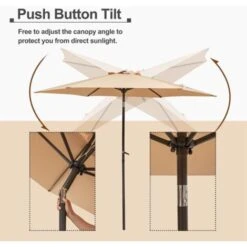 KMS BIRCHTREE 2.5M Aluminium Garden Parasol BT-GP01 Beige 10 KMS BIRCHTREE 2.5M Aluminium Garden Parasol BT-GP01 Beige -Outdoor Furniture Store 19396576 4