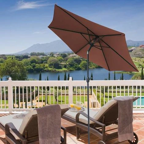 KMS BIRCHTREE 2.5M Aluminium Garden Parasol BT-GP01 Coffee 3 KMS BIRCHTREE 2.5M Aluminium Garden Parasol BT-GP01 Coffee