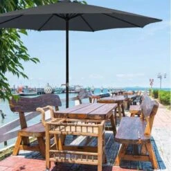 KMS BIRCHTREE 3M Aluminium Garden Parasol BT-GP03 Grey